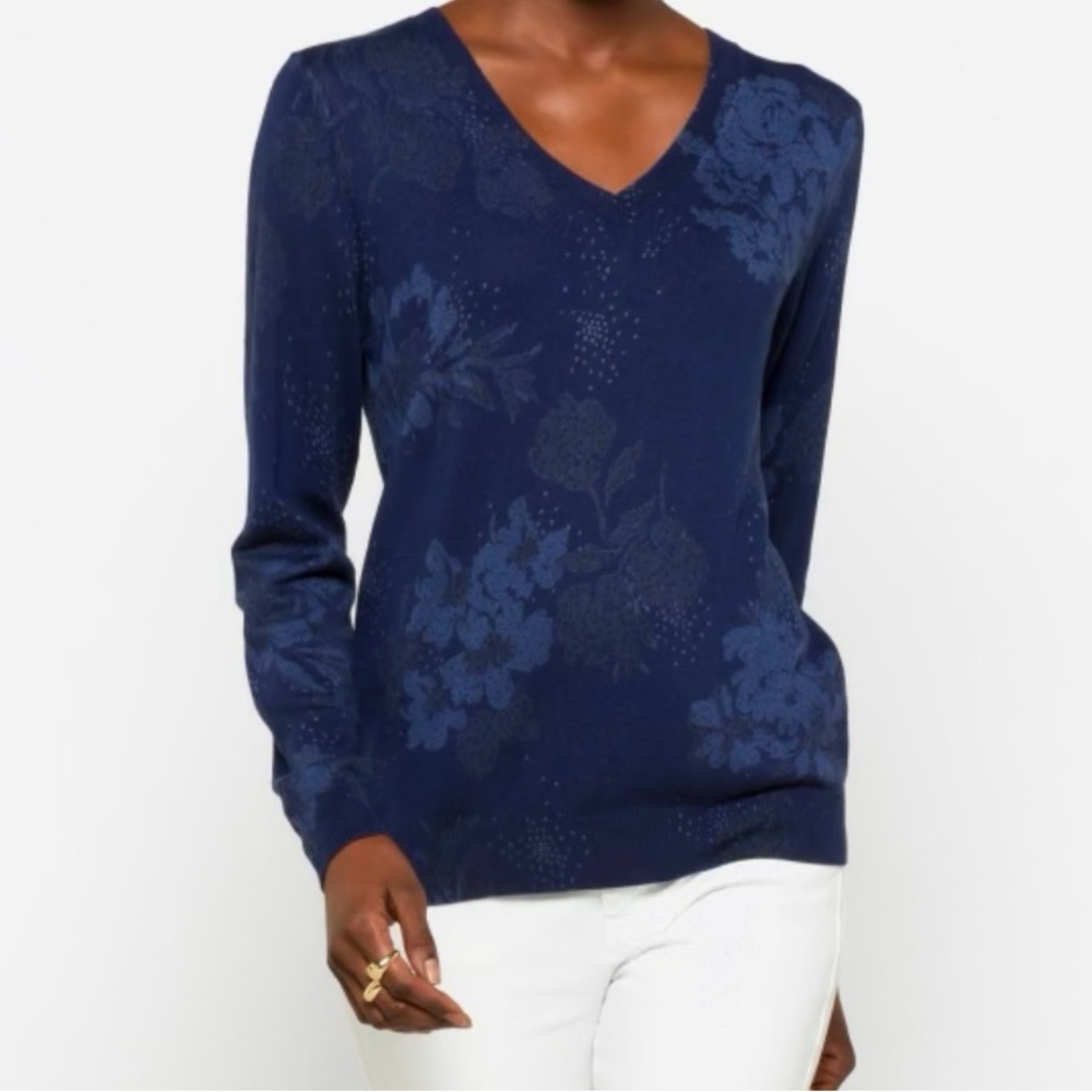 Blue Floral Sweater